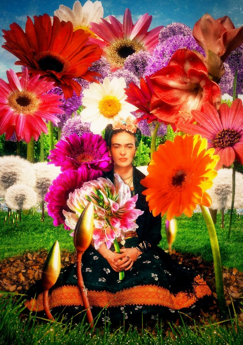 Frida Kahlo's Flower Garden Photo art by Zouan Kourtis